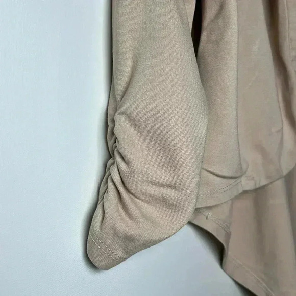 Hybrid & Company Ruched Sleeve Brown Blazer Hi Lo Size Small - Picture 5 of 10